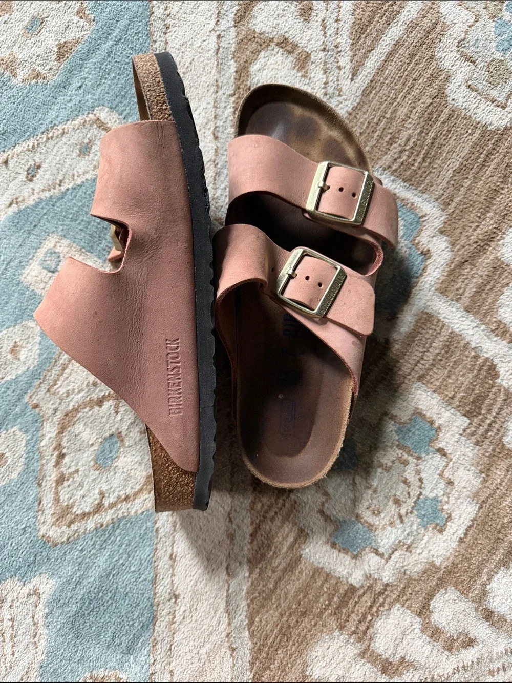 Birkenstock Women's Double Buckle Sandals in Blush Pink